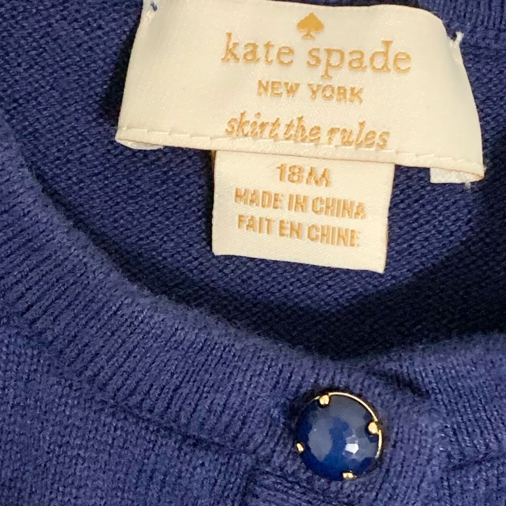 Kate Spade Ruffle Rhinestone Baby Cardigan - 18m - Picture 4 of 6